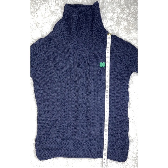 Caraig Donn Irish Merino Wool Fisherman Sweater Blue M - Picture 4 of 7